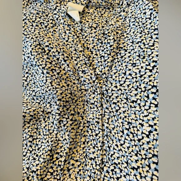 H&M tunic long sleeve blue and yellow pattern top - Picture 4 of 6